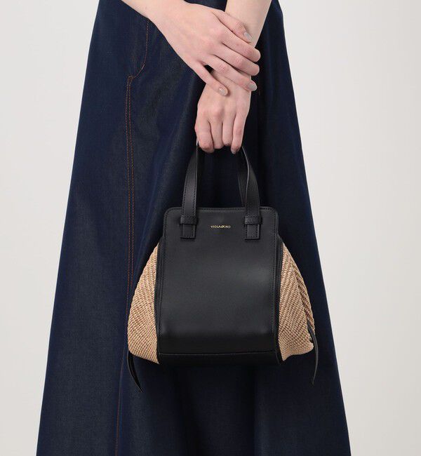 TOMORROWLAND GOODS「VIOLAd'ORO SANDRO ラフィア レザーコンビ ハンドバッグ」|ハンドバッグ|