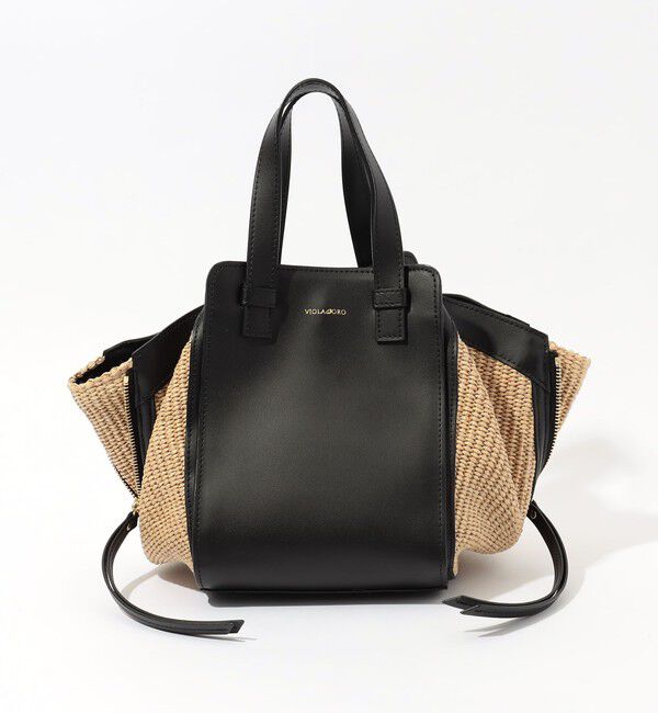 TOMORROWLAND GOODS「VIOLAd'ORO SANDRO ラフィア レザーコンビ ハンドバッグ」|ハンドバッグ|