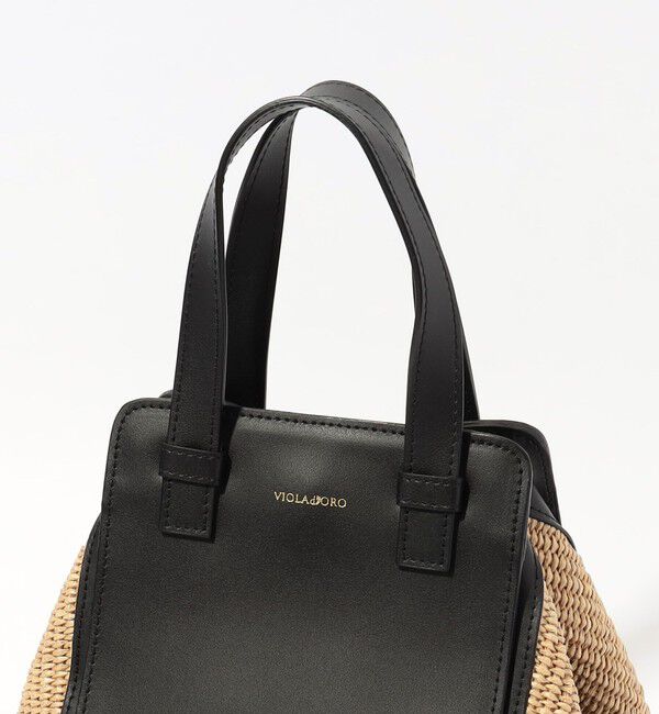 TOMORROWLAND GOODS「VIOLAd'ORO SANDRO ラフィア レザーコンビ ハンドバッグ」|ハンドバッグ|