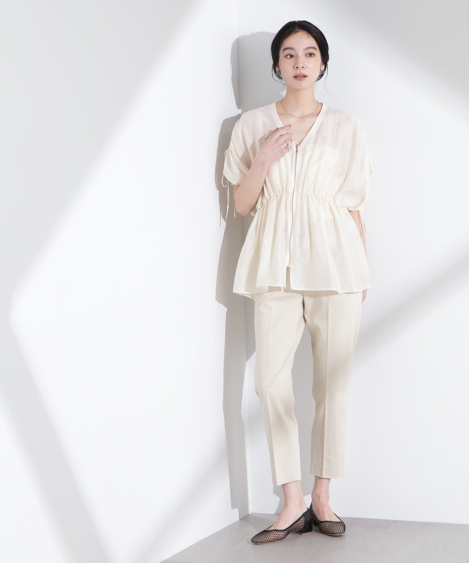 nano･universe「センタープレススリムパンツ」|チノ|