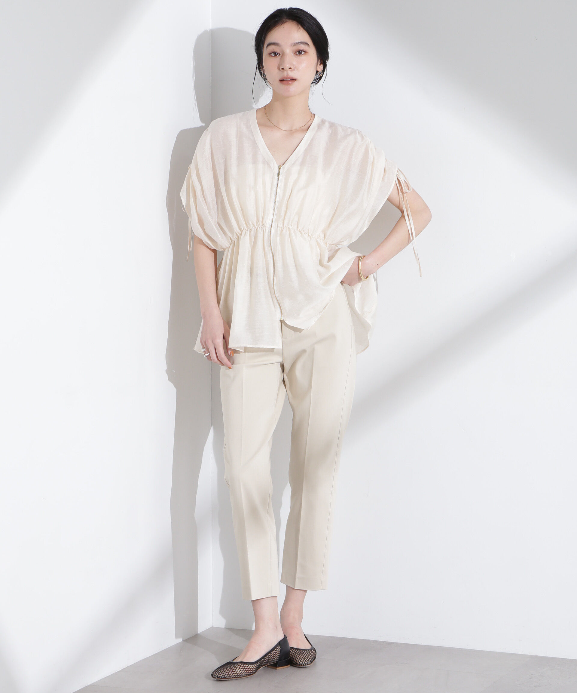 nano･universe「センタープレススリムパンツ」|チノ|