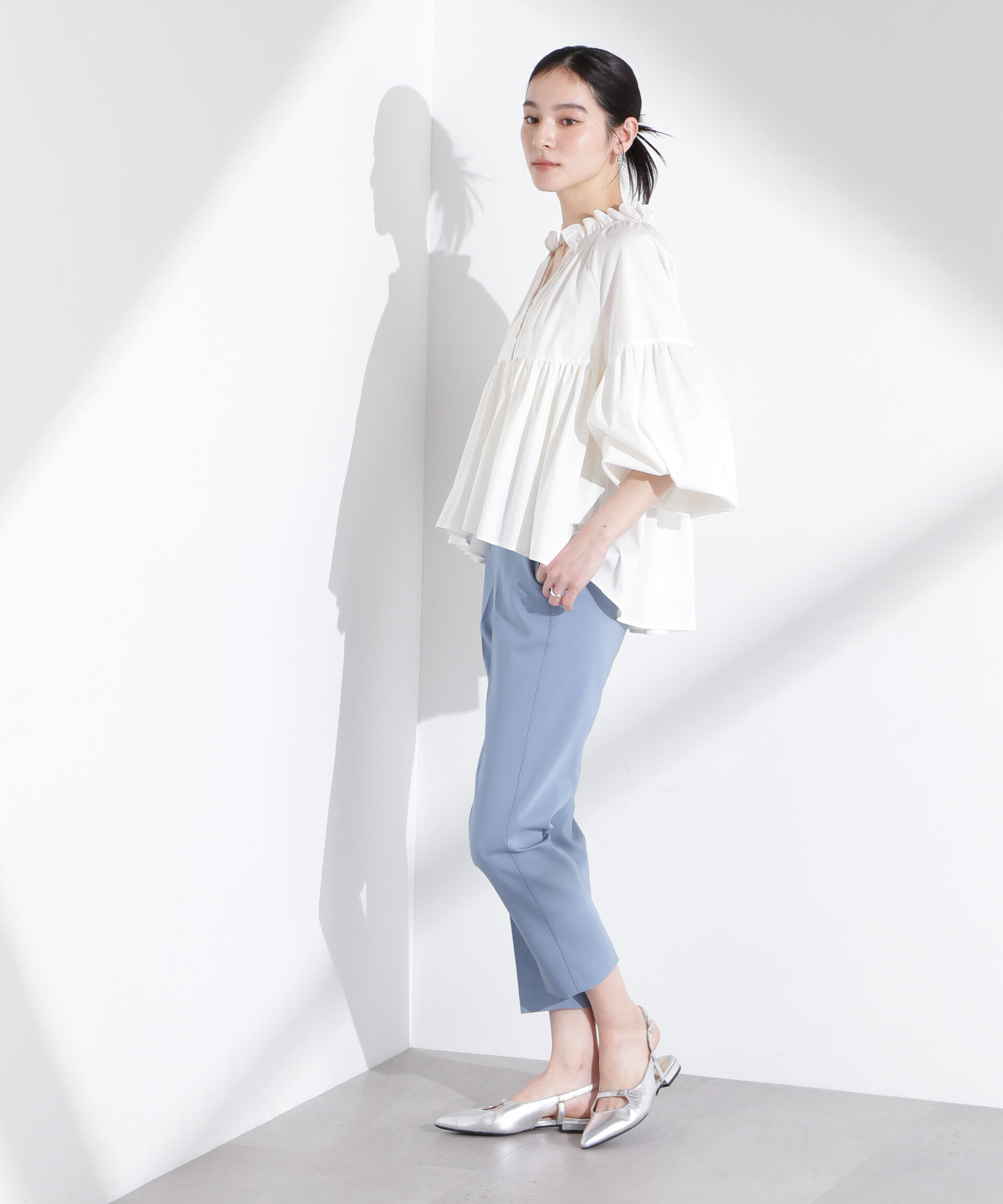 nano･universe「センタープレススリムパンツ」|チノ|