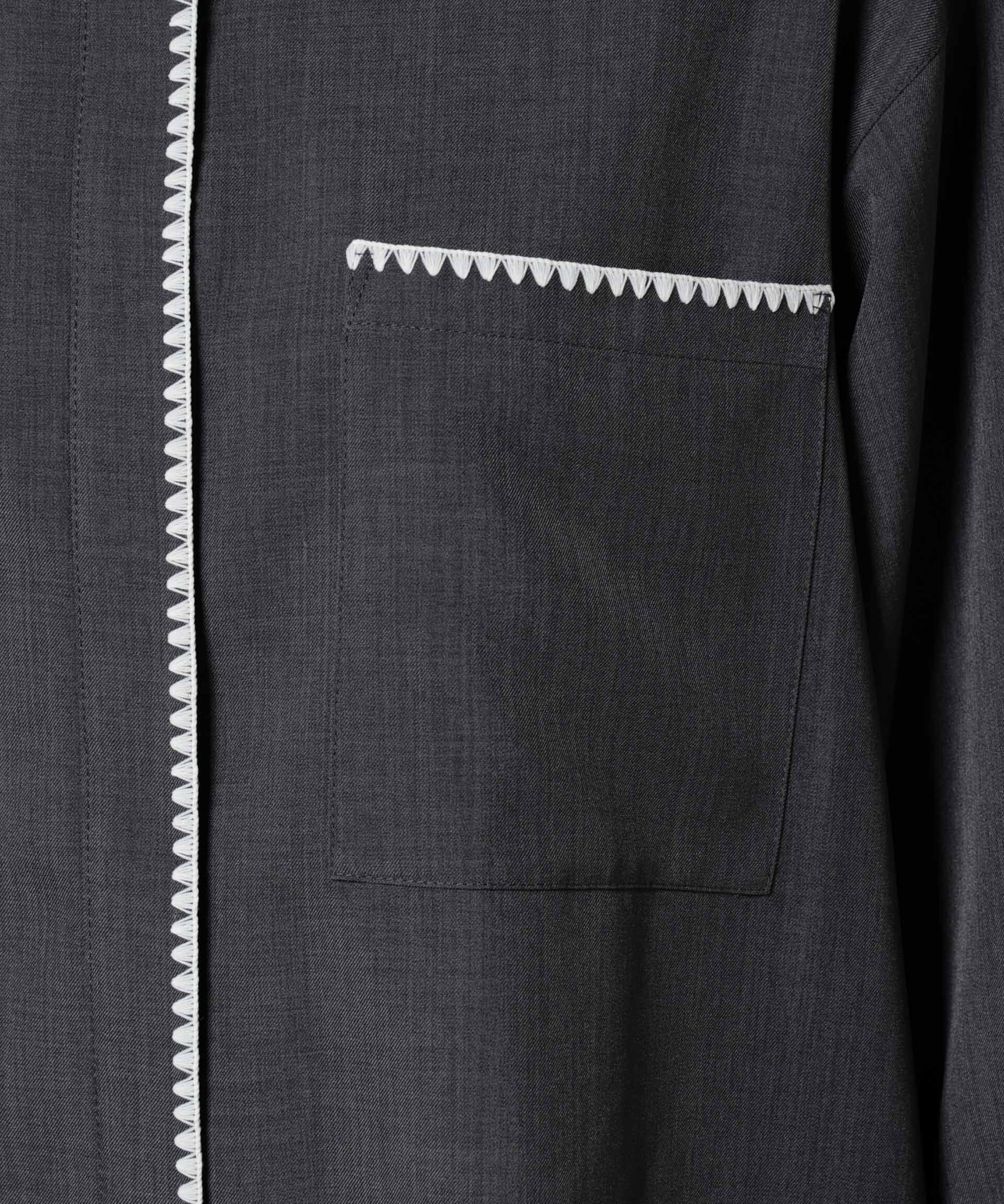 nano･universe「トリミング刺繍ツイルシャツ」|シャツ・ブラウス|