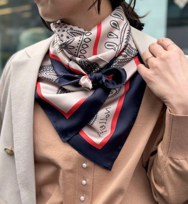 NOLLEY'S「シルクプリントスカーフ88」|バンダナ・スカーフ|ネイビー系3