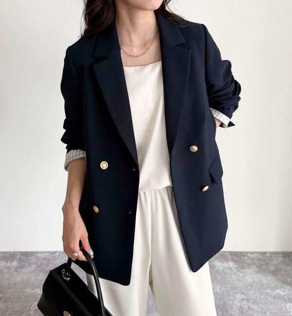 fredy emue「【3サイズ展開/オンオフ使える】ダブルブレストジャケット」|テーラードジャケット|