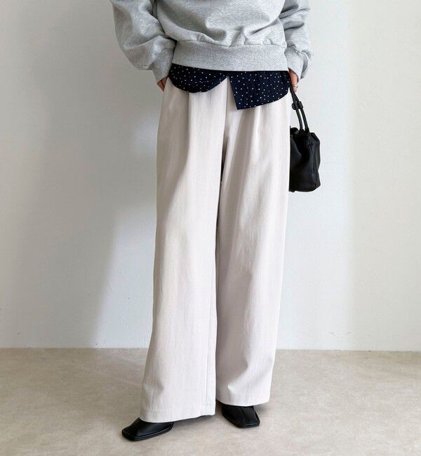 fredy emue「【セットアップ対応】パウダリーツイルイージーセミワイドパンツ」|チノ|