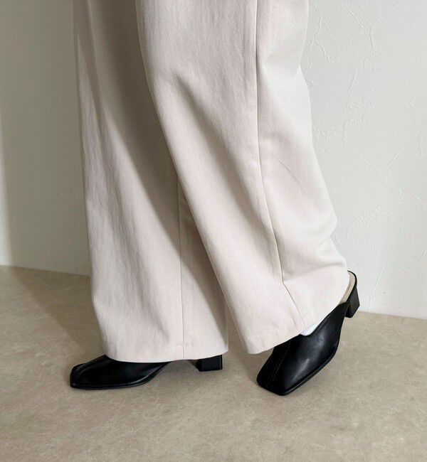 fredy emue「【セットアップ対応】パウダリーツイルイージーセミワイドパンツ」|チノ|