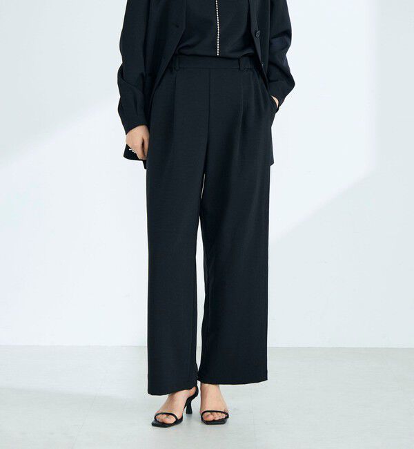 fredy emue「【セットアップ対応】パウダリーツイルイージーセミワイドパンツ」|チノ|