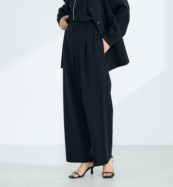 fredy emue「【セットアップ対応】パウダリーツイルイージーセミワイドパンツ」|チノ|