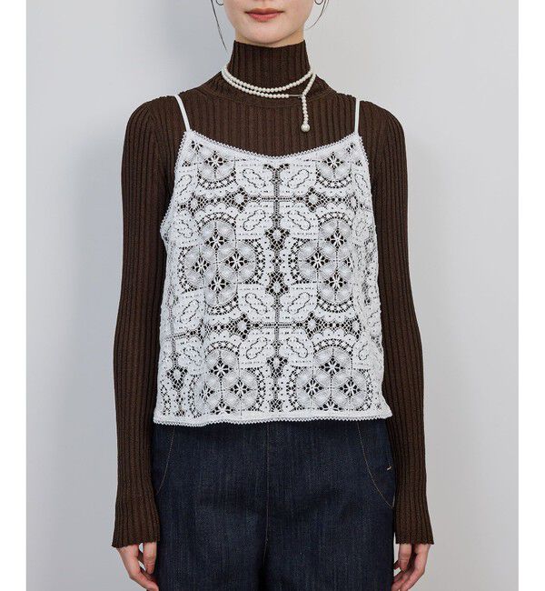 ROPE「CLUNY(クルーニー) コットンレースキャミソール」|キャミソール|