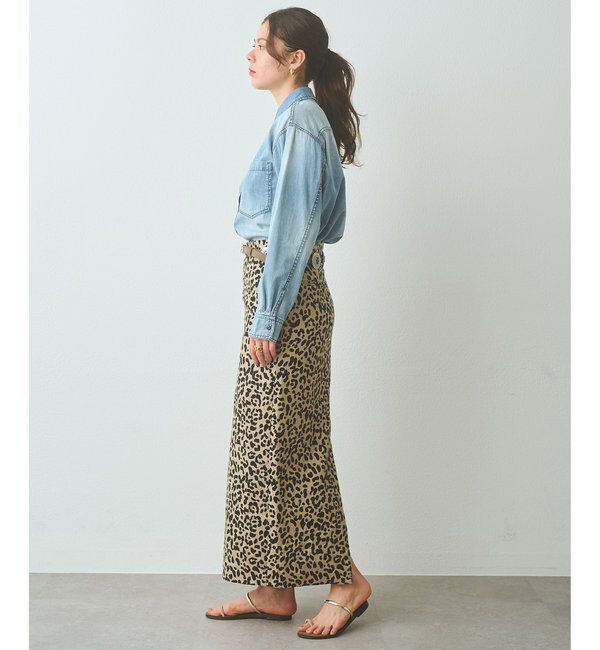  「リネンレオパードスカート」|スカート|