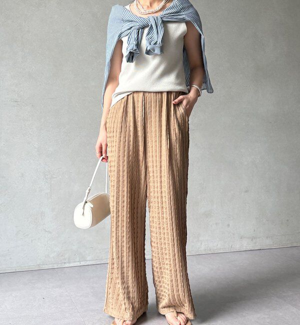  「【WEB限定】フリルロングパンツ」|チノ|