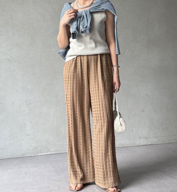  「【WEB限定】フリルロングパンツ」|チノ|