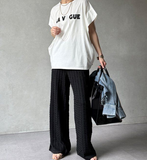  「【WEB限定】フリルロングパンツ」|チノ|