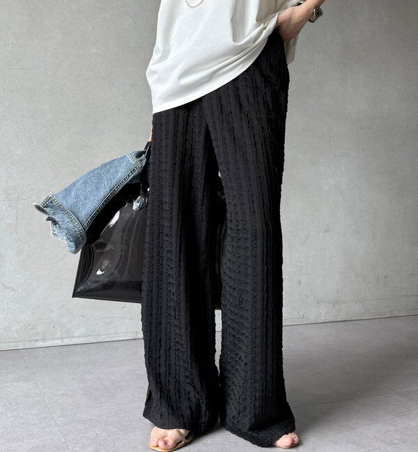  「【WEB限定】フリルロングパンツ」|チノ|