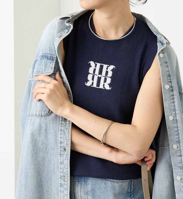  「予約【快適な着心地】ロゴタンクニット」|ニット・セーター|ネイビー