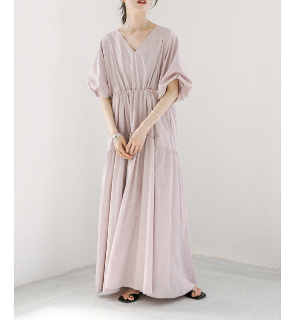  「【3サイズ展開】ドロストギャザーワンピース」|ワンピース|