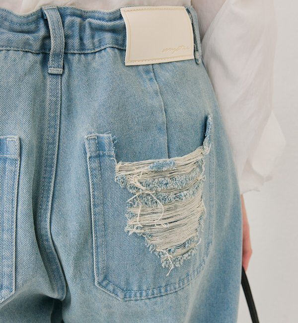  「クラッシュカーブパンツ」|デニム|