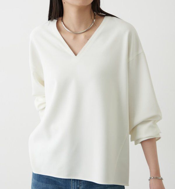  「ダブルクロスVブラウス」|シャツ・ブラウス|オフホワイト