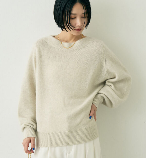 Rouge vif「ラクーン混ボトルネックニットプルオーバー」|ニット・セーター|オフホワイト