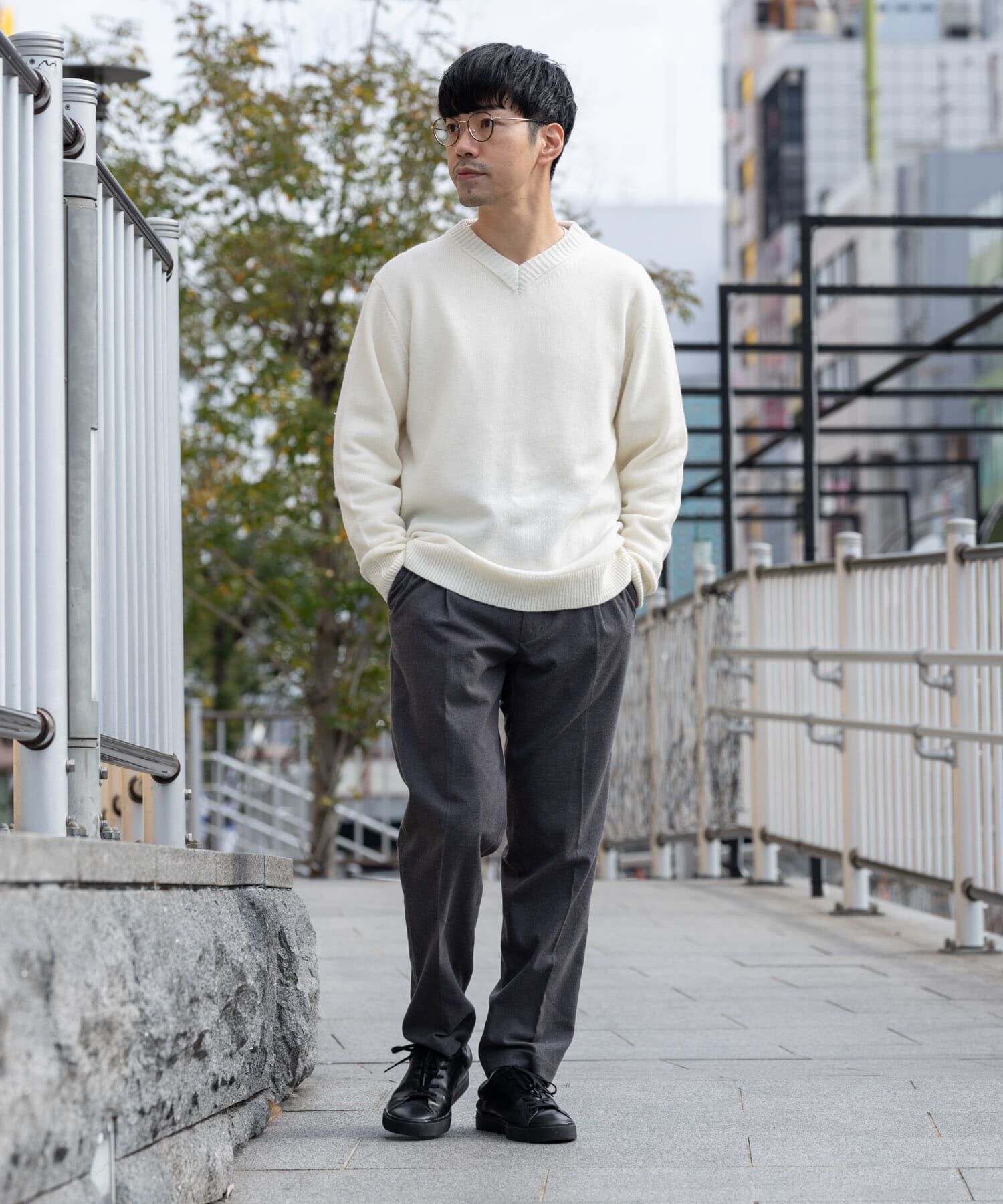 URBAN RESEARCH ROSSO「『XLサイズあり』ハミルトンラムズウールVネックニット」|ニット・セーター|