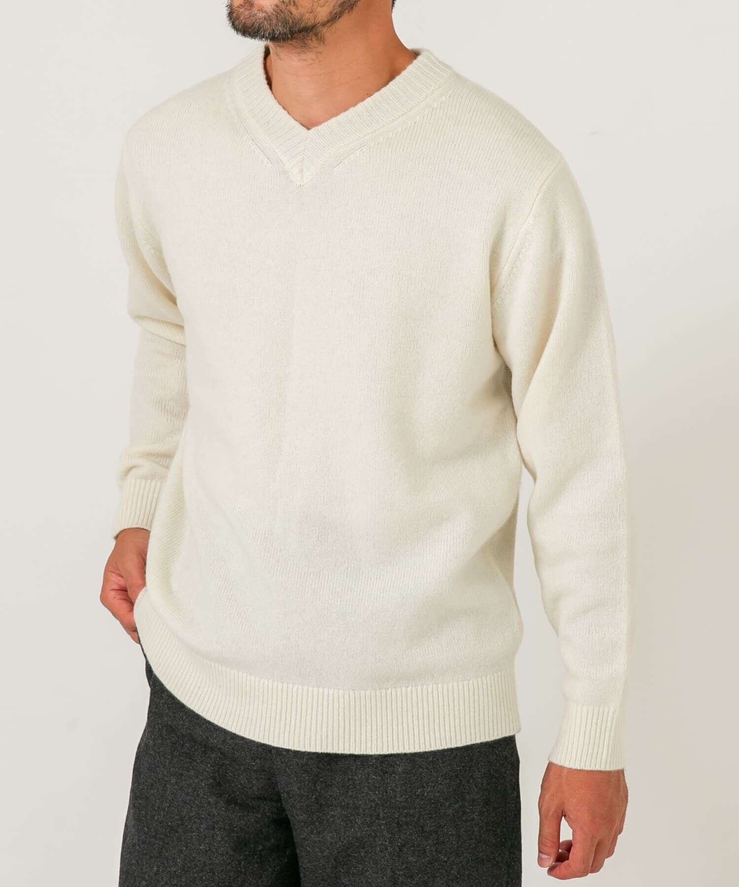 URBAN RESEARCH ROSSO「『XLサイズあり』ハミルトンラムズウールVネックニット」|ニット・セーター|