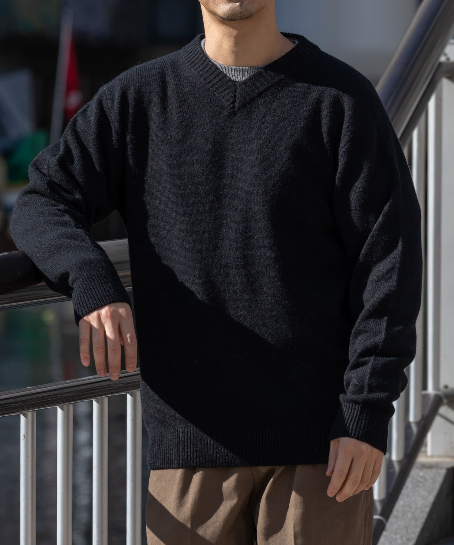 URBAN RESEARCH ROSSO「『XLサイズあり』ハミルトンラムズウールVネックニット」|ニット・セーター|