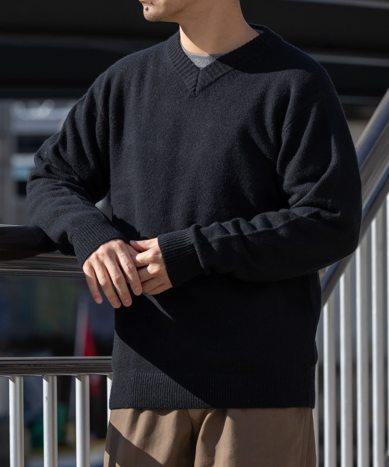 URBAN RESEARCH ROSSO「『XLサイズあり』ハミルトンラムズウールVネックニット」|ニット・セーター|