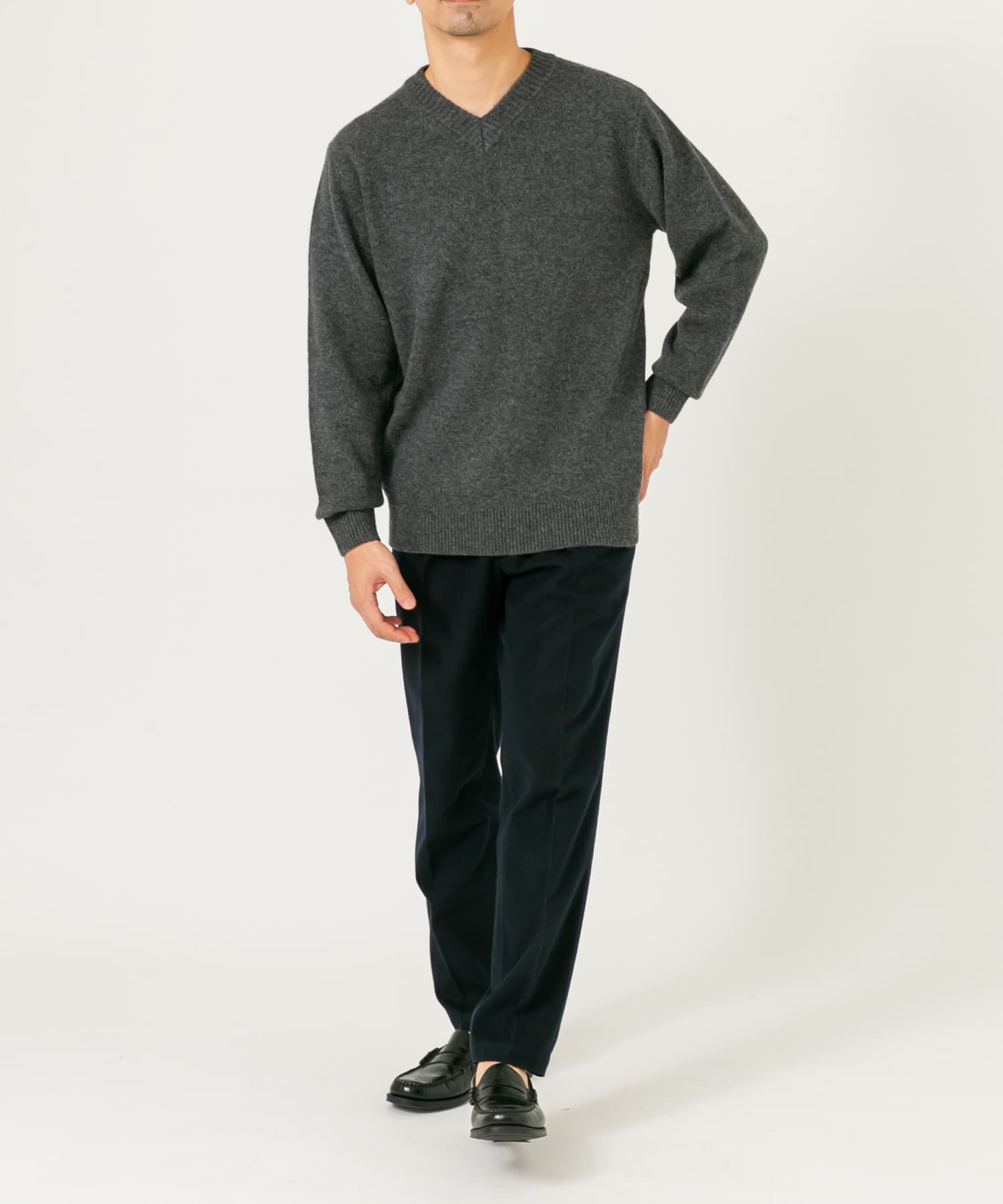 URBAN RESEARCH ROSSO「『XLサイズあり』ハミルトンラムズウールVネックニット」|ニット・セーター|