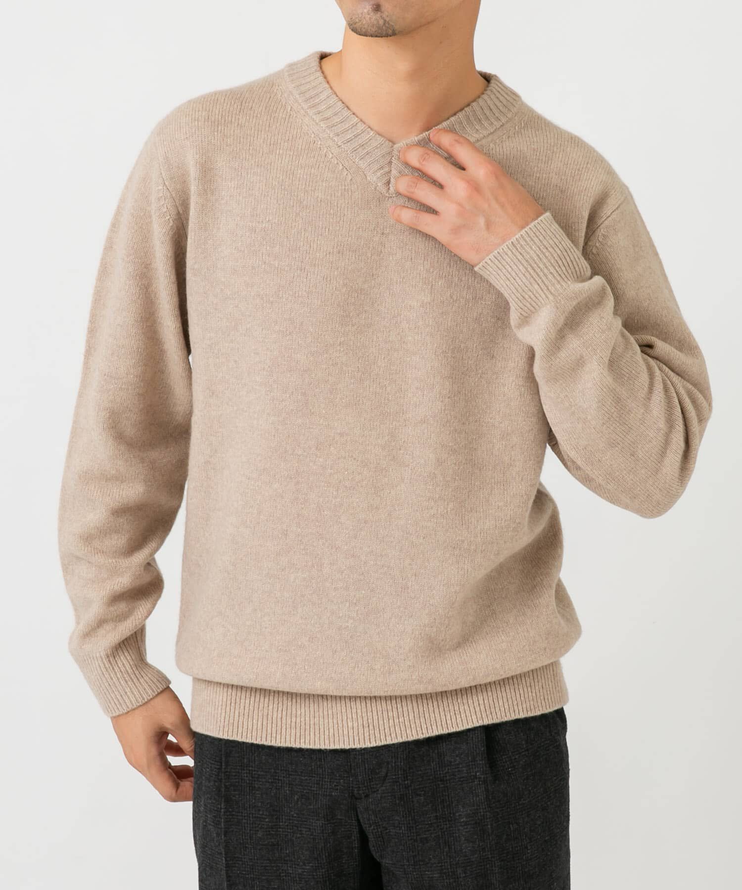 URBAN RESEARCH ROSSO「『XLサイズあり』ハミルトンラムズウールVネックニット」|ニット・セーター|