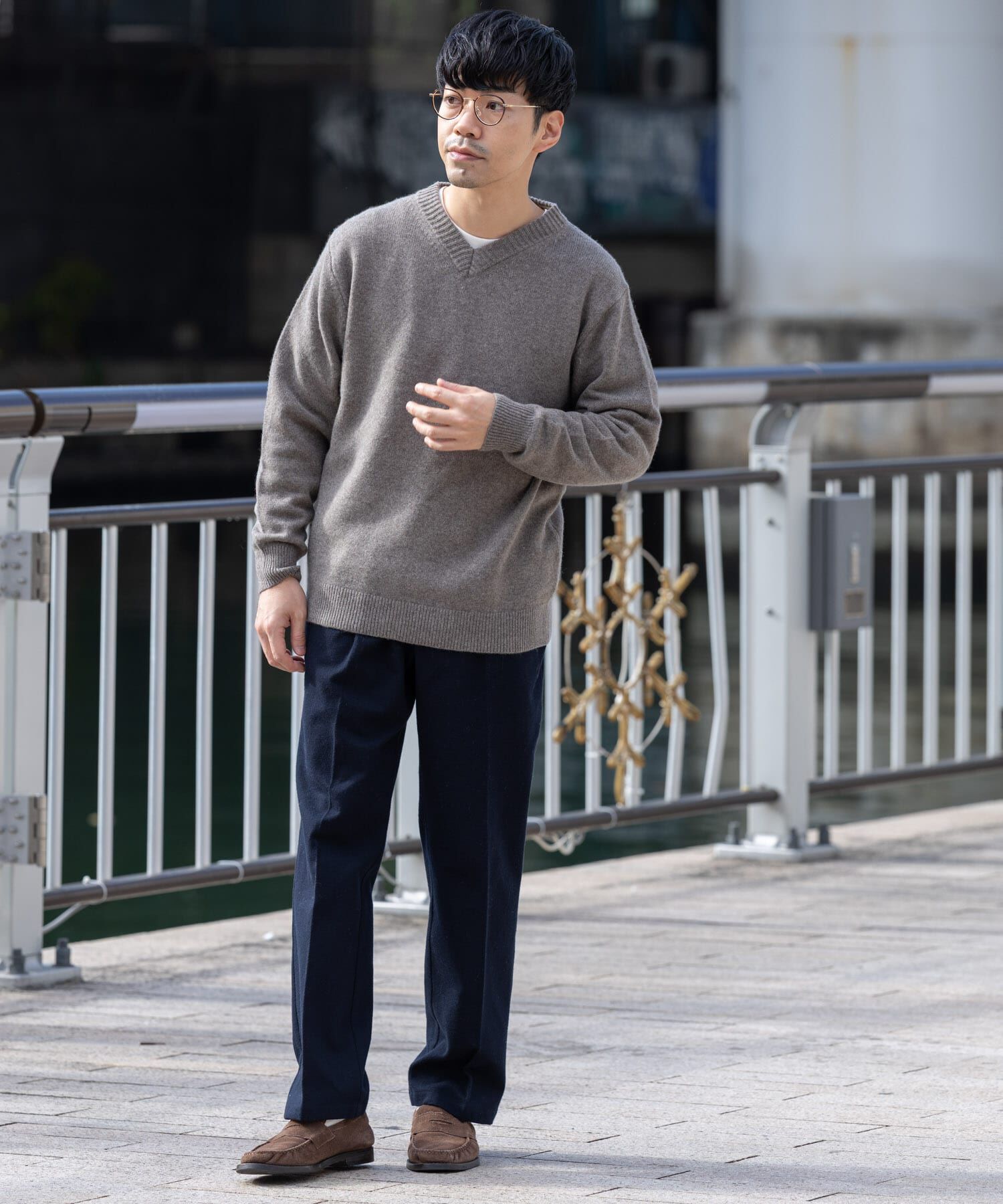 URBAN RESEARCH ROSSO「『XLサイズあり』ハミルトンラムズウールVネックニット」|ニット・セーター|