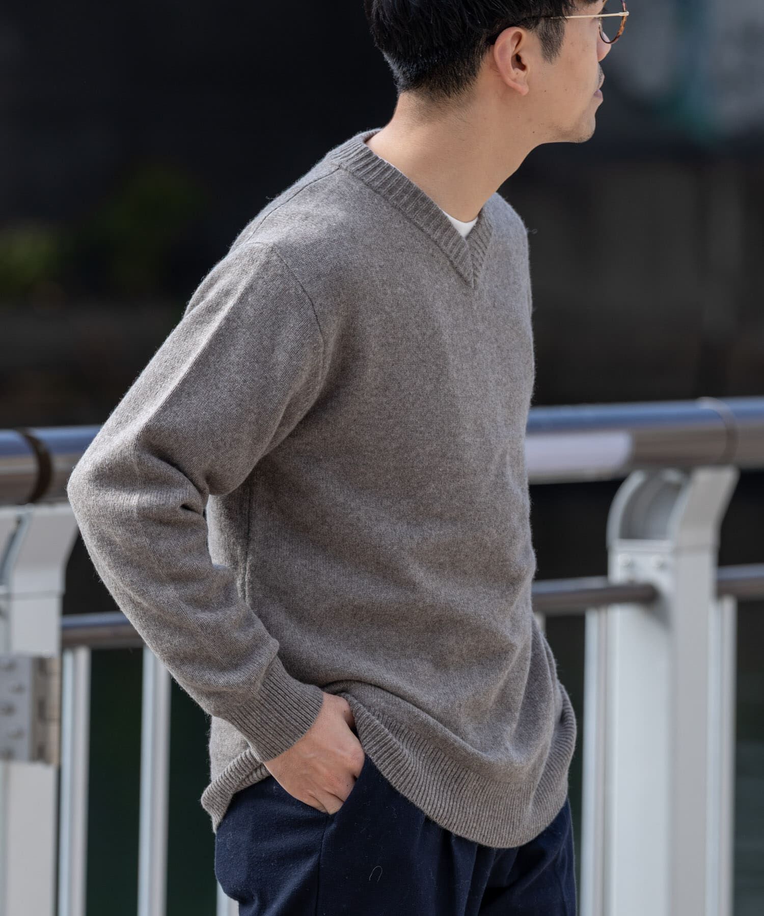 URBAN RESEARCH ROSSO「『XLサイズあり』ハミルトンラムズウールVネックニット」|ニット・セーター|