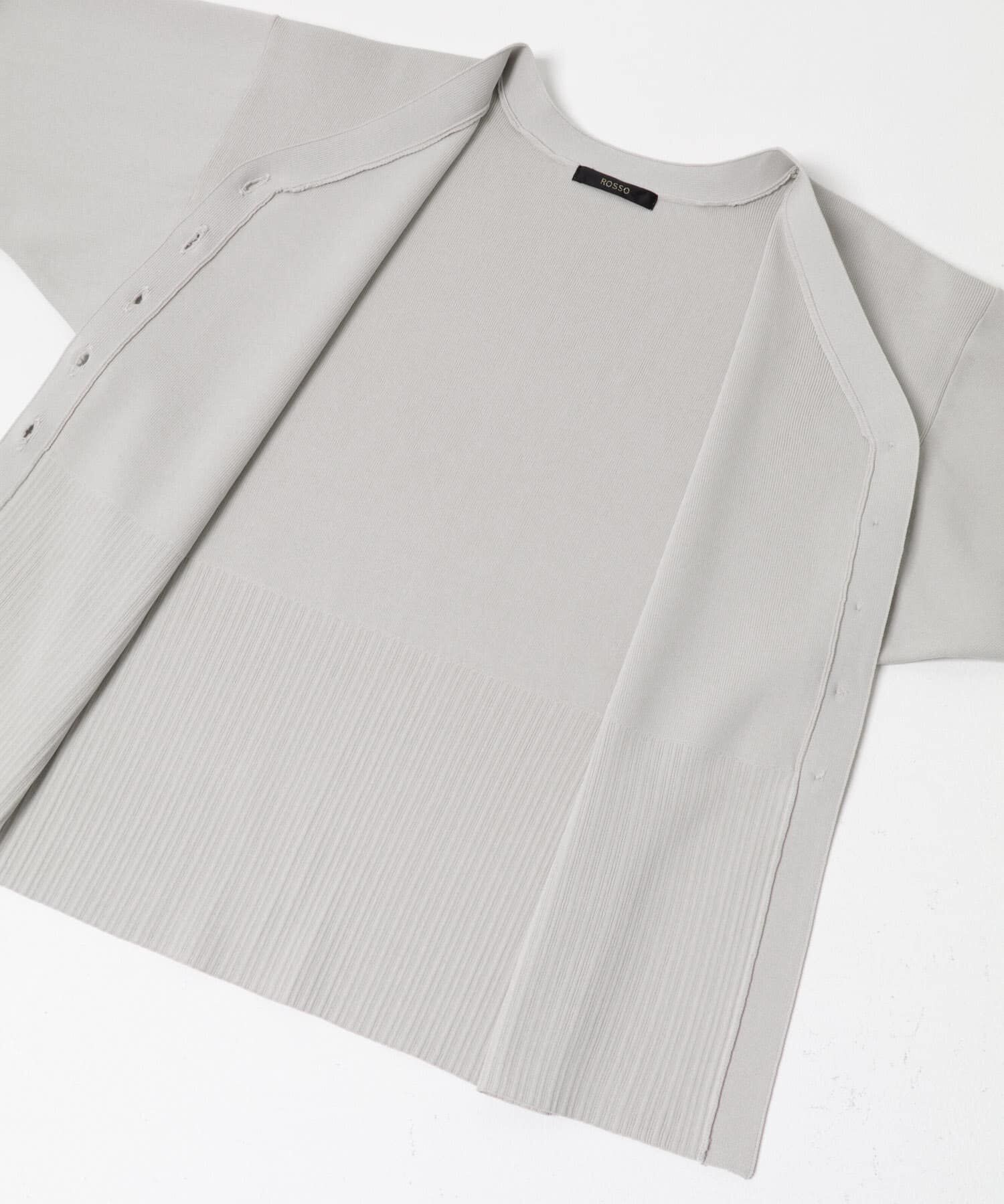 URBAN RESEARCH ROSSO「Vネックリブフロント釦デザインニット」|カーディガン|