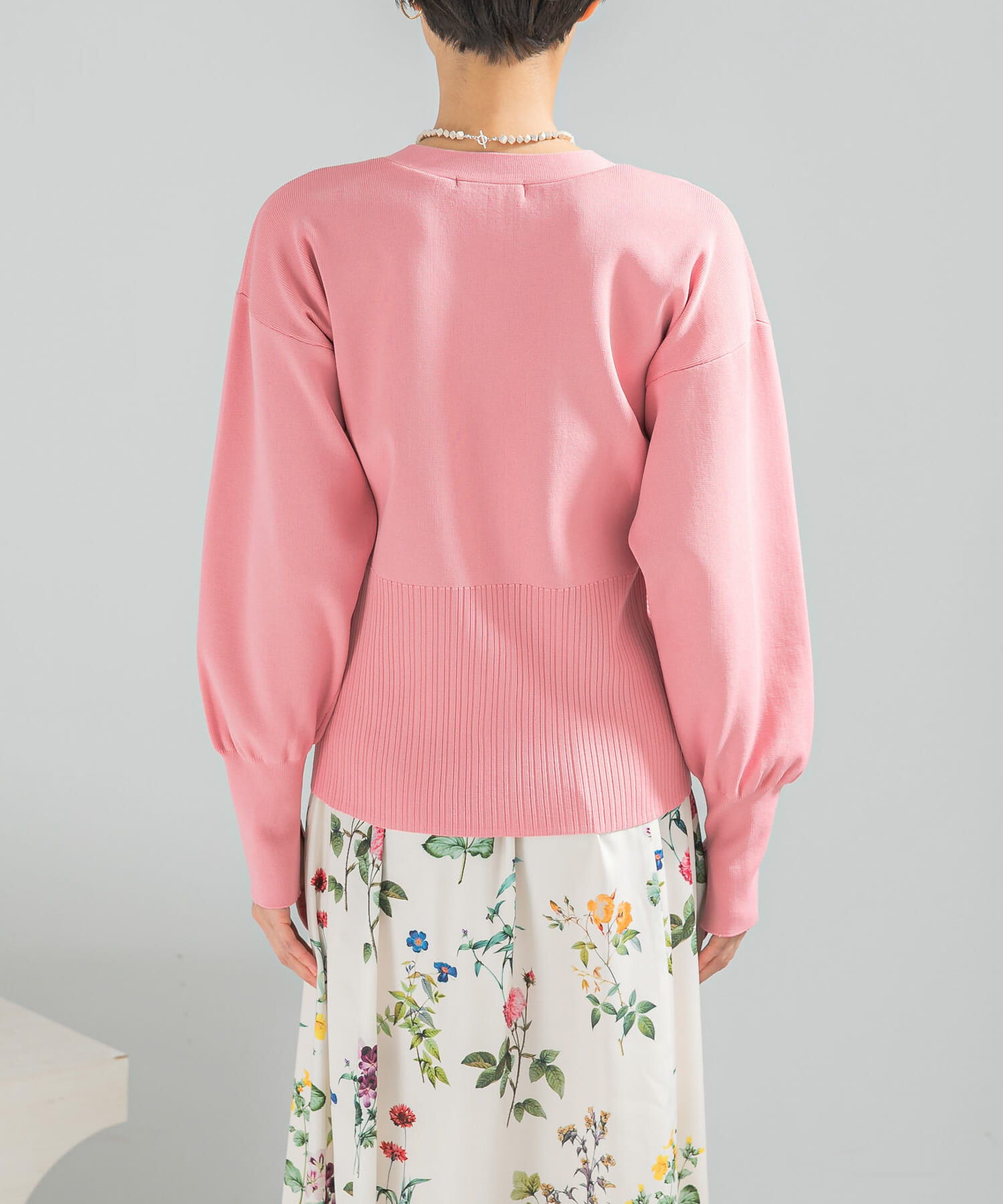 URBAN RESEARCH ROSSO「Vネックリブフロント釦デザインニット」|カーディガン|