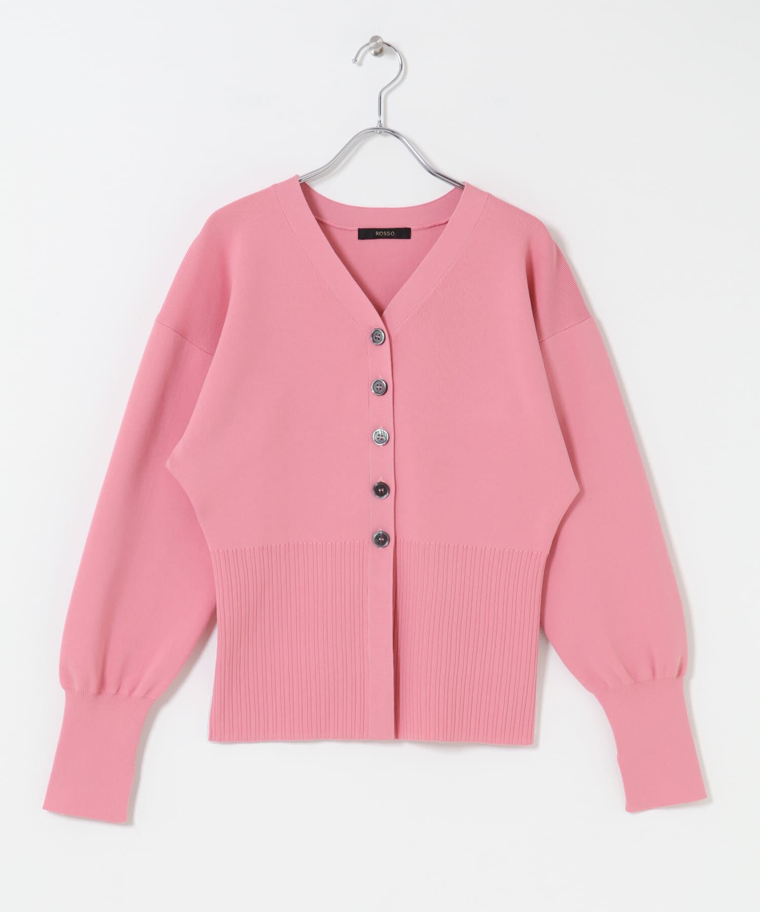 URBAN RESEARCH ROSSO「Vネックリブフロント釦デザインニット」|カーディガン|