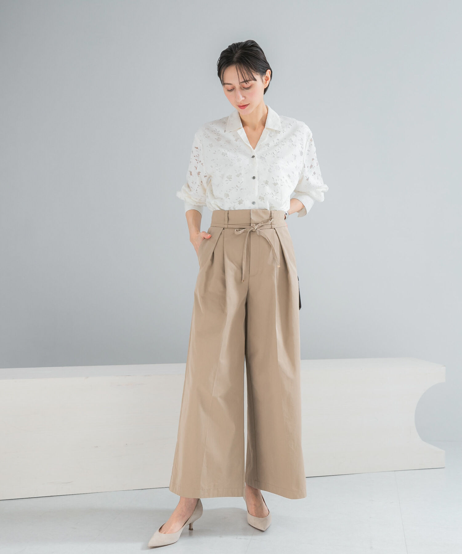 URBAN RESEARCH ROSSO「コットンツイルベルテッドワイドパンツ」|その他|