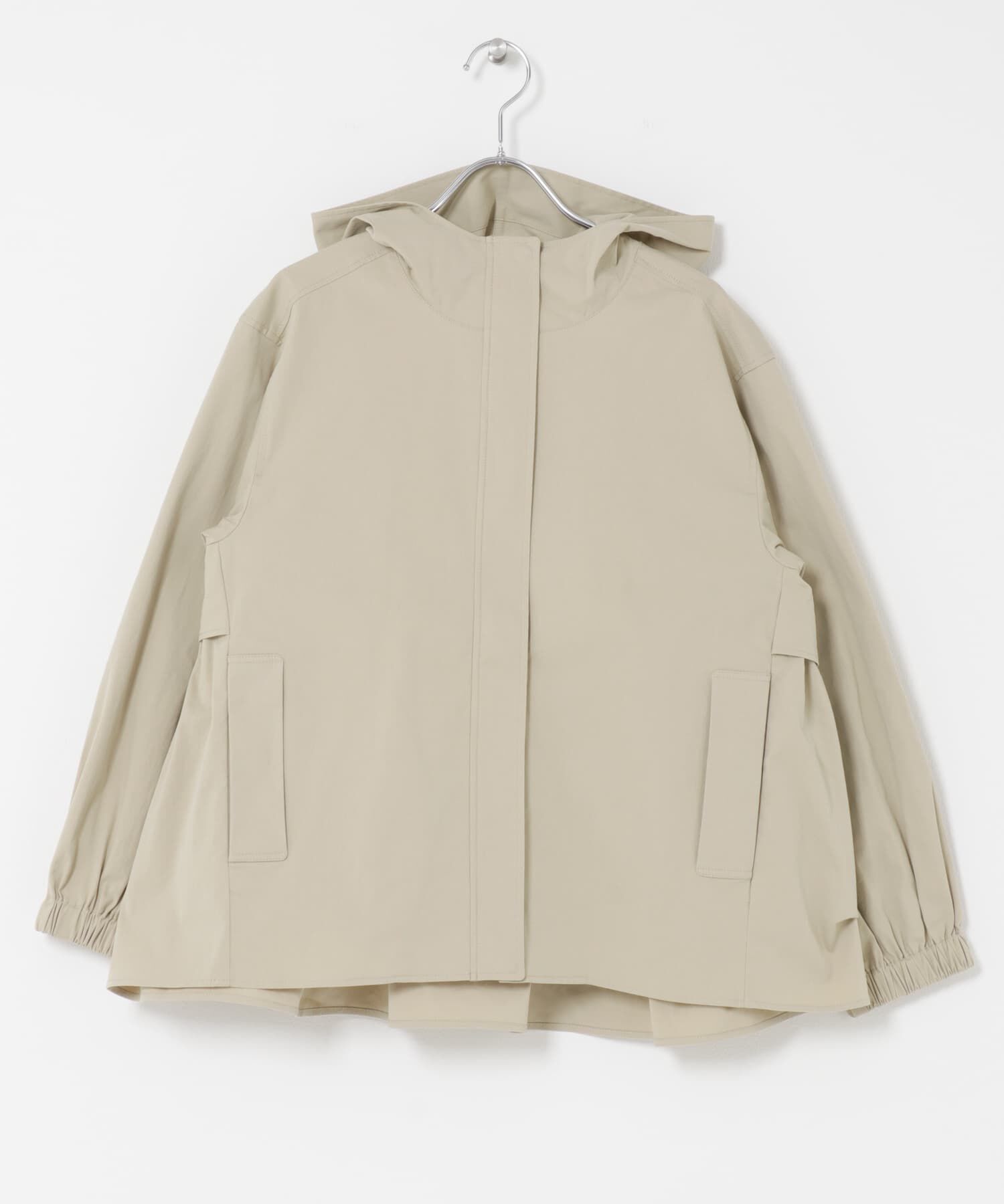 URBAN RESEARCH DOORS「撥水バックギャザーフードジャケット」|ノーカラーコート|