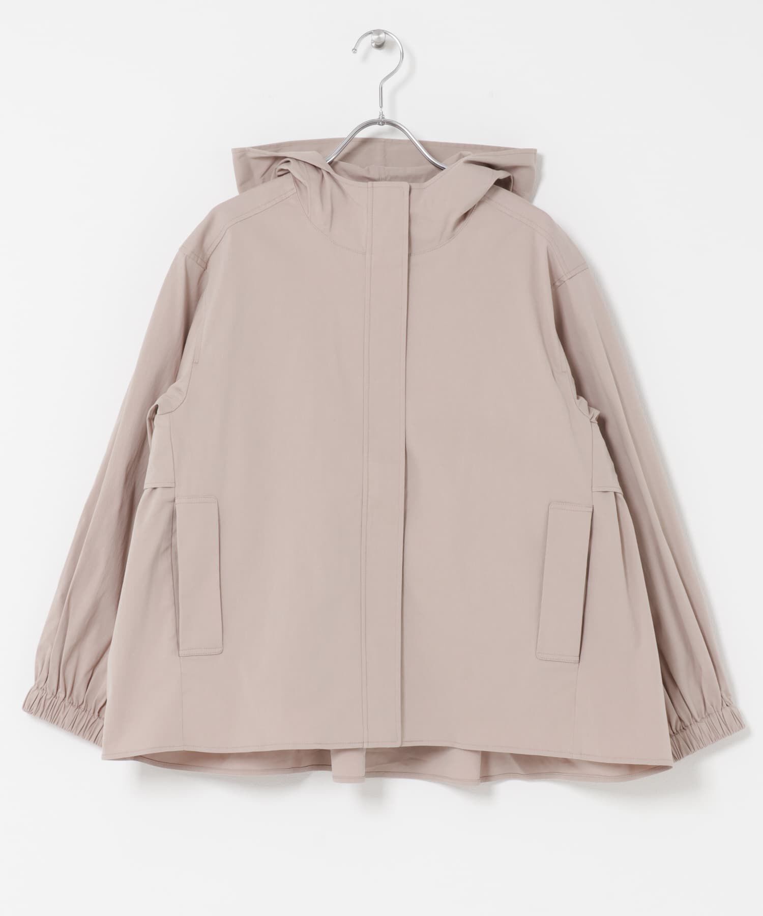 URBAN RESEARCH DOORS「撥水バックギャザーフードジャケット」|ノーカラーコート|