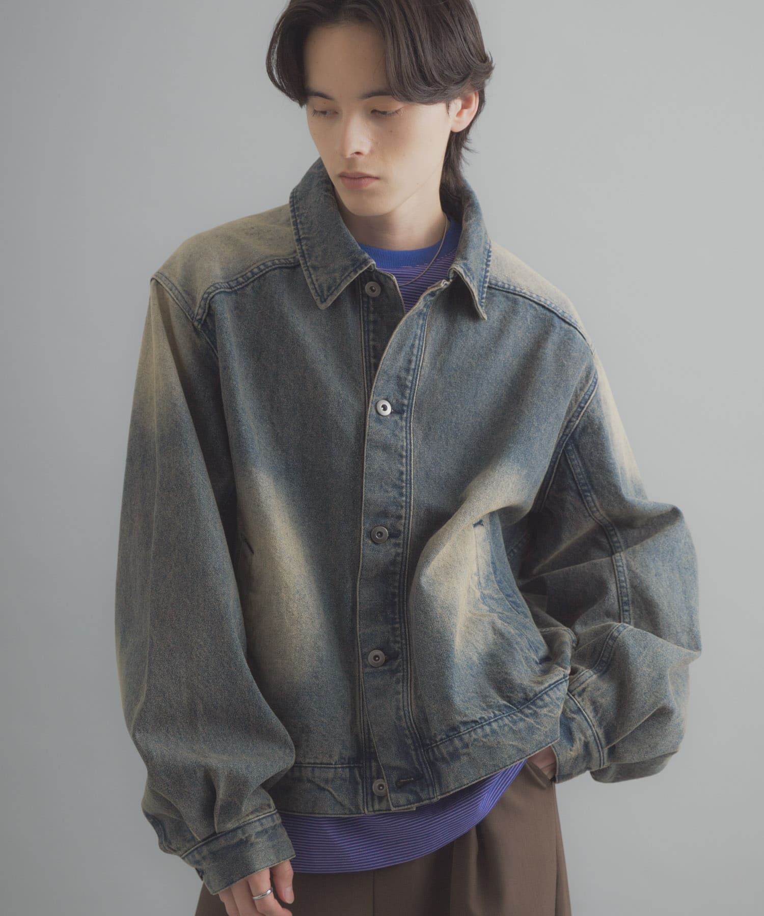 SENSE OF PLACE by URBAN RESEARCH「ヴィンテージライクデニムブルゾン」|デニムジャケット|インディゴブルー