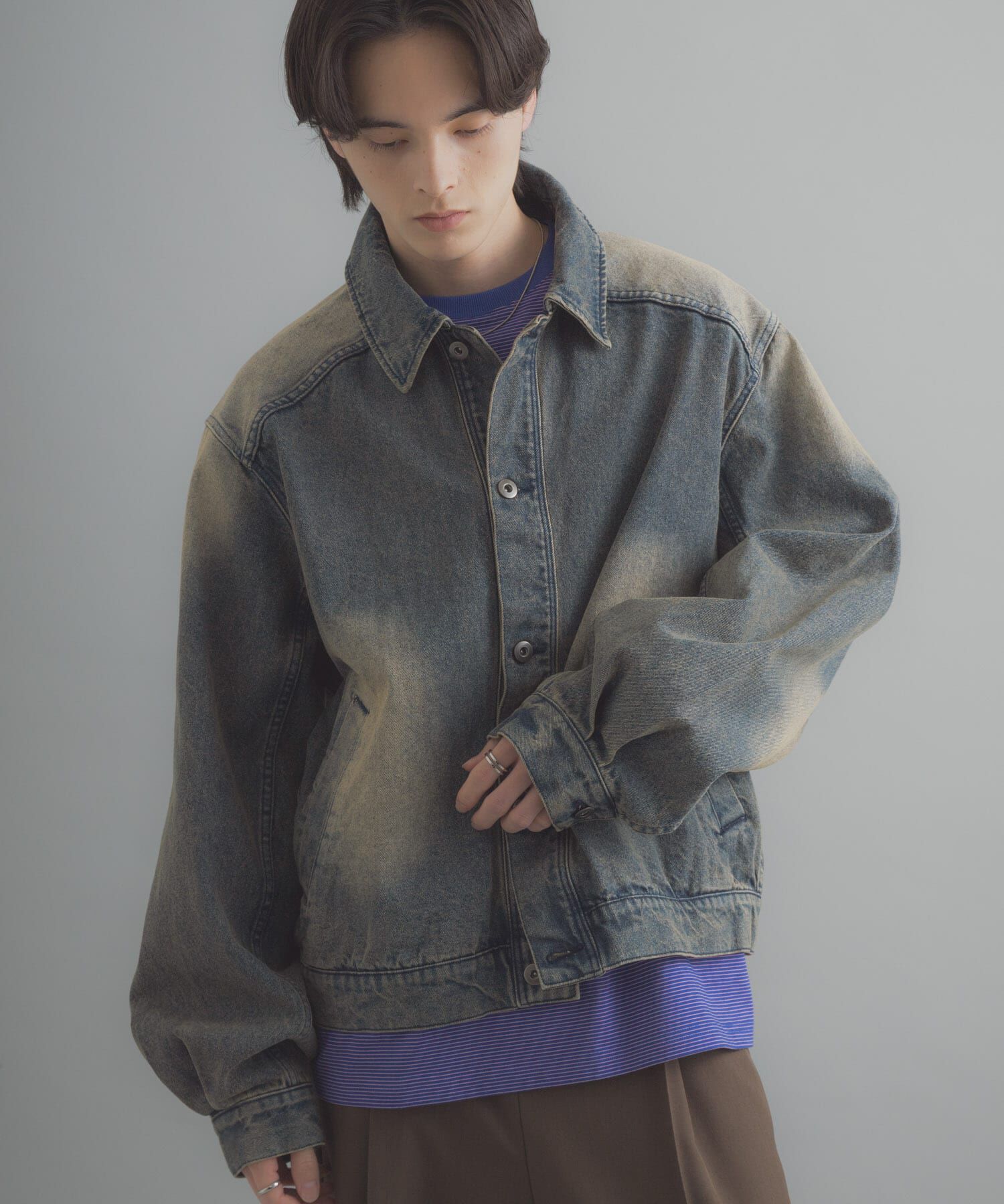 SENSE OF PLACE by URBAN RESEARCH「ヴィンテージライクデニムブルゾン」|デニムジャケット|