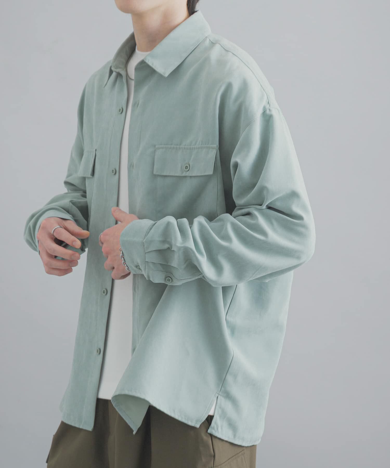 SENSE OF PLACE by URBAN RESEARCH「F/Sダブルポケットロングスリーブシャツ」|シャツ・ブラウス|ミント