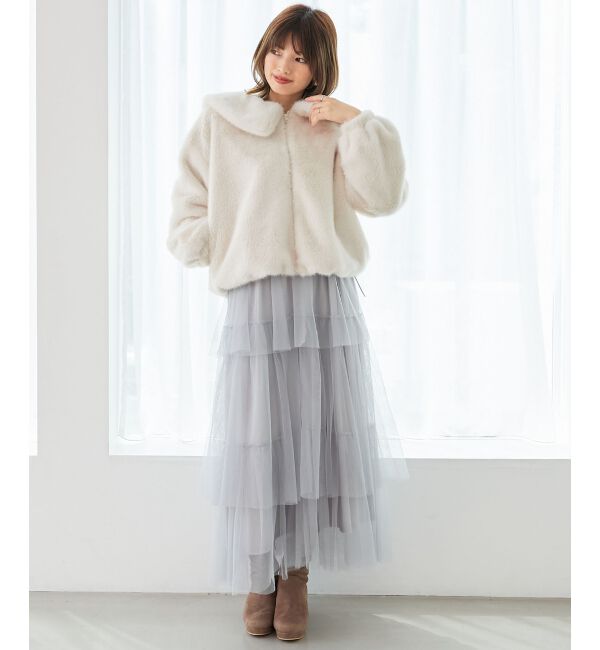  「ジップデザインファーブルゾン」|ブルゾン・スタジャン|