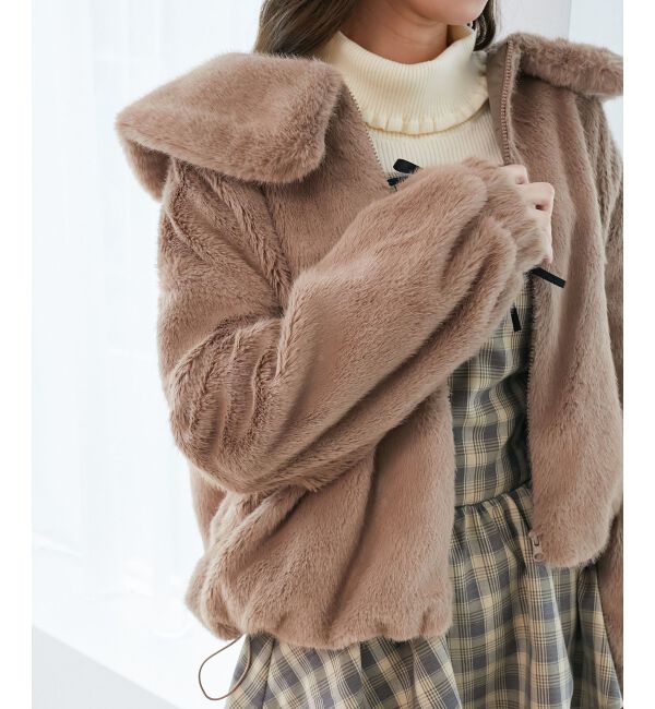  「ジップデザインファーブルゾン」|ブルゾン・スタジャン|