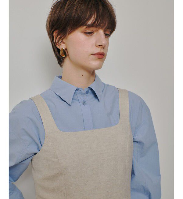 allureville「シャークスキンショートジレ」|ベスト・ジレ|ベージュ