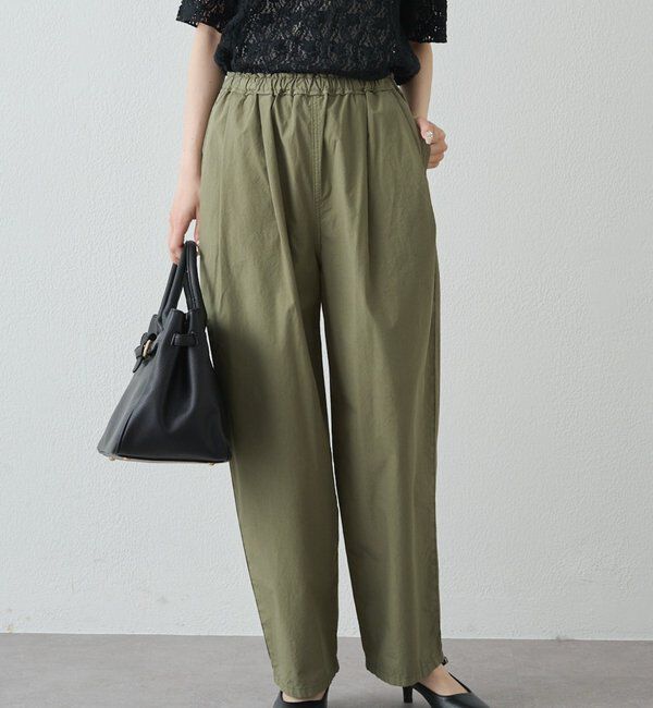  「【リニューアル/M・Lサイズあり】高密度コットン製品染めコクーンパンツ」|その他|カーキ