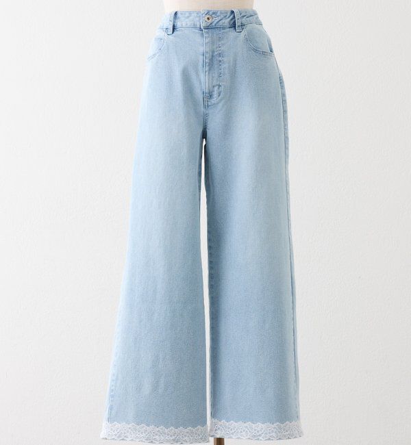 「【ウエスト調整可】レースポケットワイドデニム/SMサイズ展開あり」|その他|