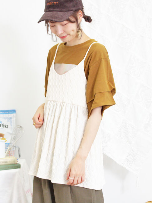 Samansa Mos2「カットジャカードキャミチュニック」|Tシャツ・カットソー|