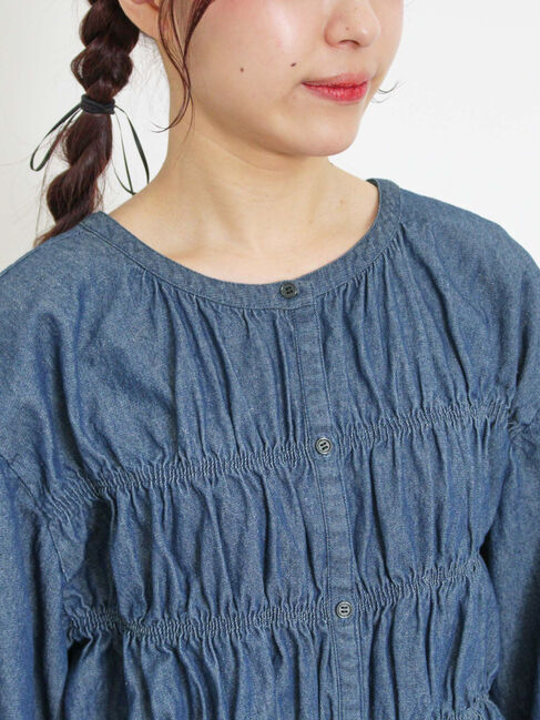 Samansa Mos2「デニム/ツイルシャーリングブラウス」|シャツ・ブラウス|