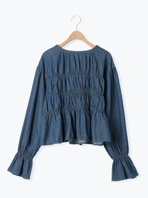 Samansa Mos2「デニム/ツイルシャーリングブラウス」|シャツ・ブラウス|