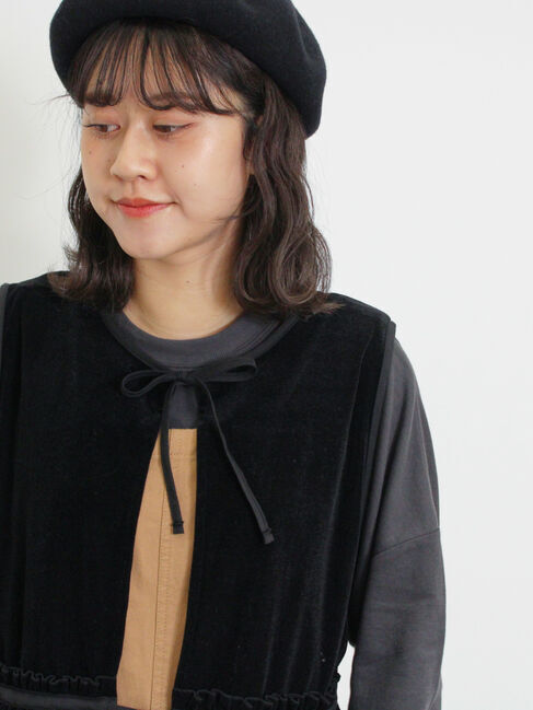 Samansa Mos2「透けベロア前後2WAYベスト」|ダウンベスト・ベスト|